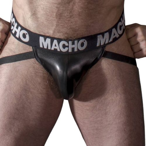 Macho MX25NC – Prémium fekete bőr jock (XL)