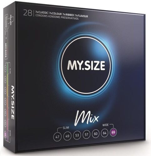 MY SIZE – 69 mm prémium vegyes óvszer 28 db-os kiszerelésben