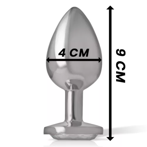 INTENSE – prémium fém anál plug ezüst kristállyal, L méret