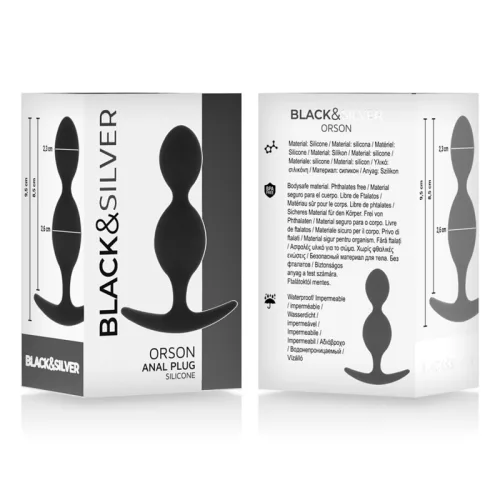 BLACK&SILVER - Orson Plug – szilikon anális hullámos élmény 9 cm