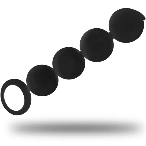 BLACK&SILVER - elegáns anális gyöngyös szett 15 cm