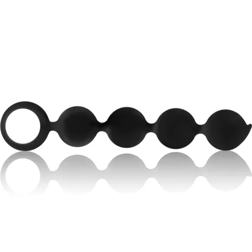 BLACK&SILVER - elegáns anális gyöngyös szett 15 cm