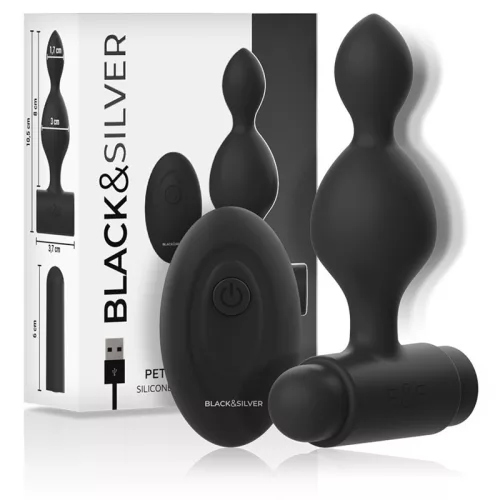 BLACK&SILVER – Tucker small – távirányítós szilikon anál plug