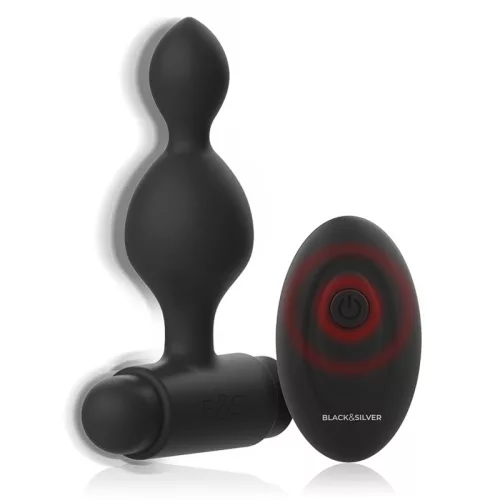 BLACK&SILVER – Tucker small – távirányítós szilikon anál plug