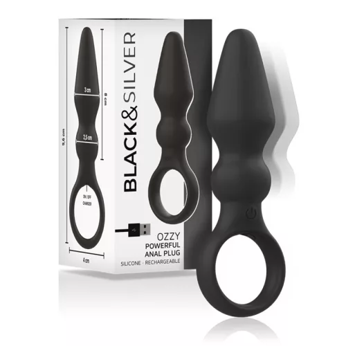 BLACK&SILVER - erőteljes szilikon anális kúp