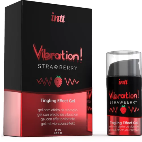INTT - erőteljes, eper ízű intim vibráló gél 15 ml