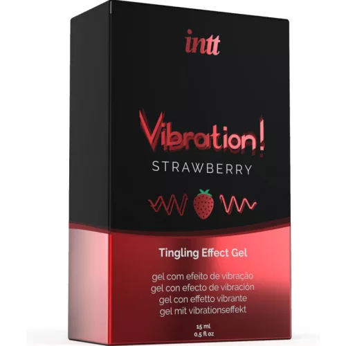 INTT - erőteljes, eper ízű intim vibráló gél 15 ml