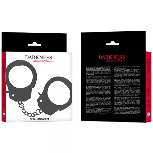 DARKNESS - fekete fém kézbilincs elegáns érintéssel