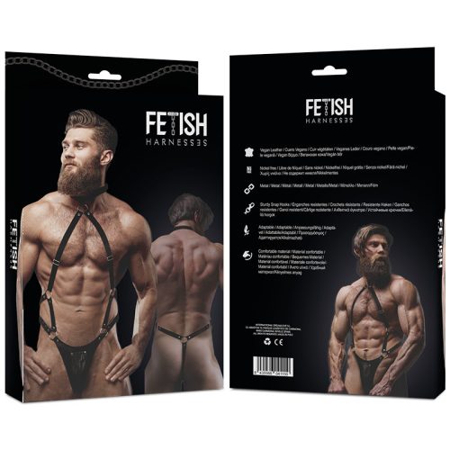 Fetish Submissive – férfi eco-bőr jockstrap hám
