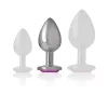INTENSE – fém anál plug, pink szív, M méret