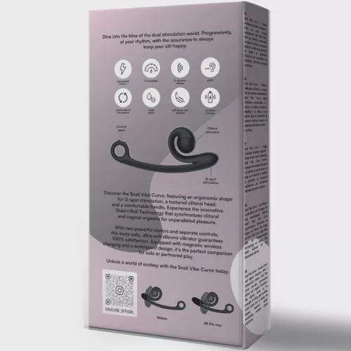 SNAIL VIBE - ívelt fekete vibrátor élvezetekhez