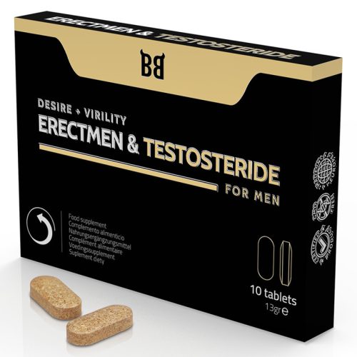 BLACK BULL - Erekciós és Tesztoszteron Erősítő Kapszulák Férfiaknak, 10 db 
