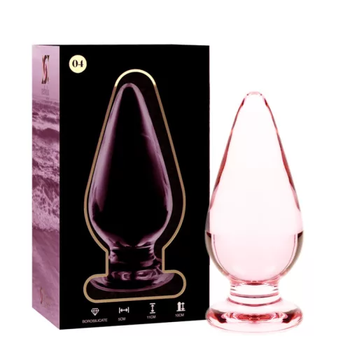 Ibiza Nebula 4 – prémium boroszilikát análplug, 11 cm rózsaszín