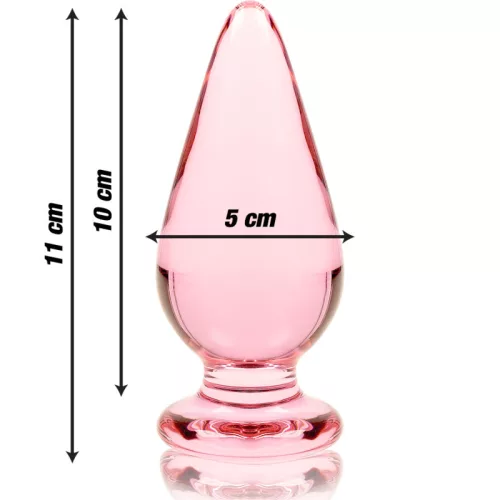 Ibiza Nebula 4 – prémium boroszilikát análplug, 11 cm rózsaszín