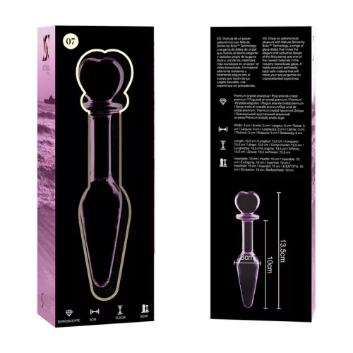 Ibiza Nebula Series – üveg anál Plug, 13,5 cm rózsaszín