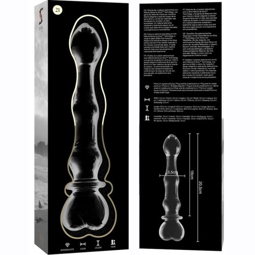 Ibiza Nebula Series - elegáns boroszilikát üveg dildo 20,5 cm