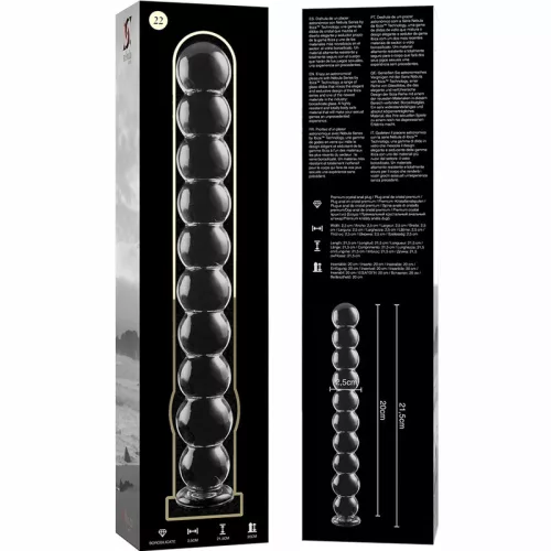 Ibiza Nebula 22 – Prémium boroszilikát üveg dildo 21,5 cm