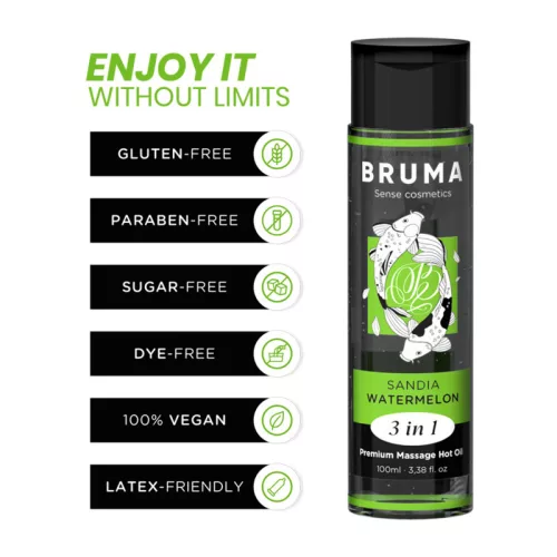 BRUMA - prémium masszázsolaj: 3 az 1-ben, dinnye illatú 100 ml