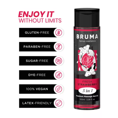 BRUMA - prémium eper masszázsolaj 3 az 1-ben - 100 ml