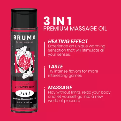 BRUMA - prémium eper masszázsolaj 3 az 1-ben - 100 ml