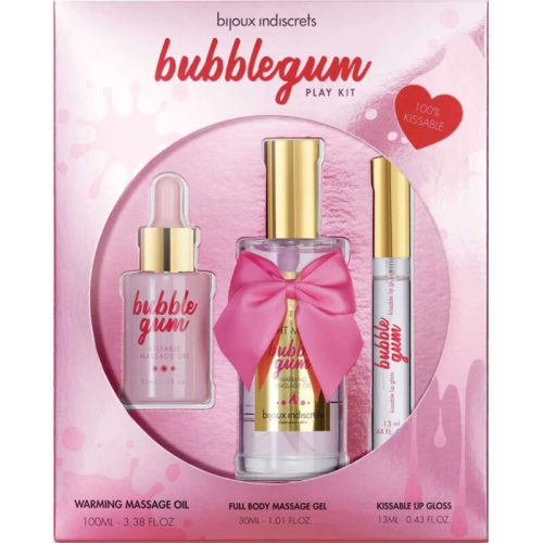 BIJOUX INDISCRETS - BUBBLEGUM PLAY KIT OLAJJAL, GÉLLEL ÉS SZÁJFÉNNYEL