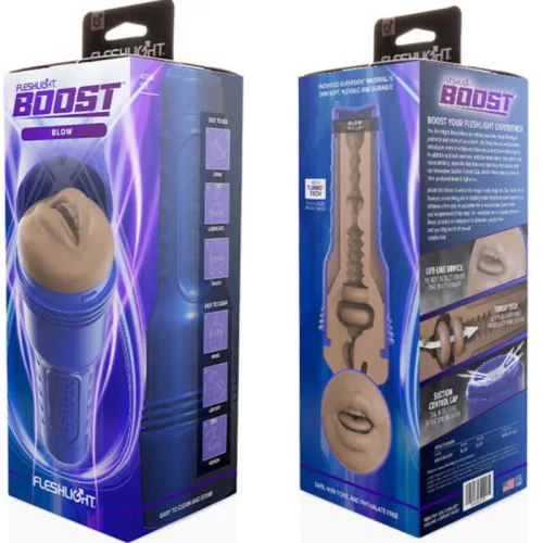 Fleshlight Boost Blow MD Flesh Mouth maszturbátor - száj, sötét natúr
