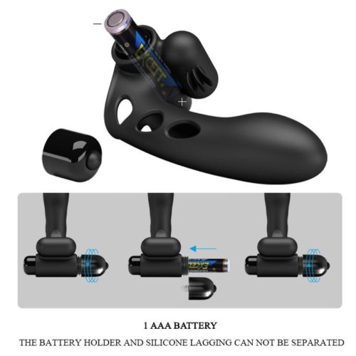 PRETTY LOVE - érzéki fekete vibrátor ujjboríték