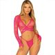 LEG AVENUE – csipkés crop top és tanga szett