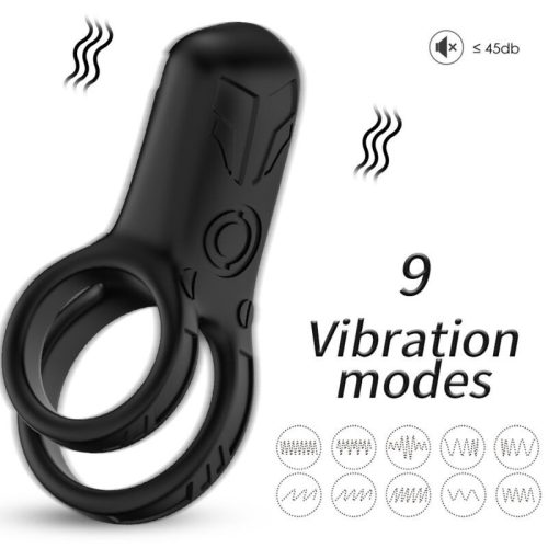 ARMONY - prémium páros vibrátor dupla gyűrűben, fekete