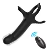 ARMONY – távirányítós vibráló dildo gyűrűvel, fekete