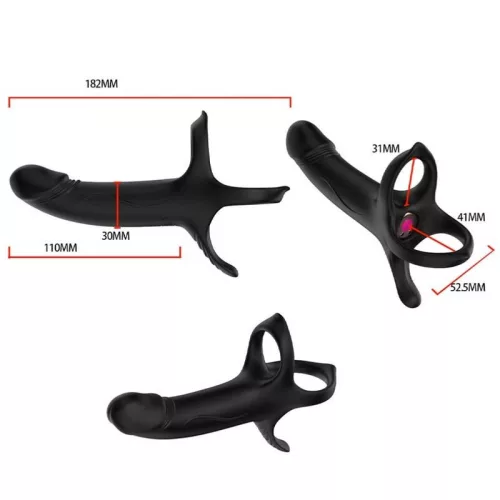 ARMONY – távirányítós vibráló dildo gyűrűvel, fekete