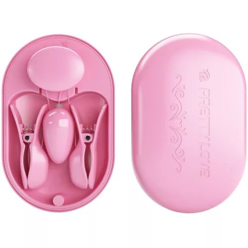 PRETTY LOVE – érzéki elektro-stimuláló csipesz pink színben
