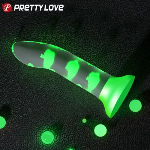 PRETTY LOVE – világító zöld dildó érzéki élményhez