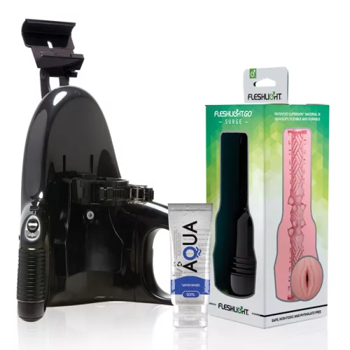 Fleshlight Go Pink Lady Surge maszturbátor, univerzális automata adapterrel + 50ml síkosító - vagina