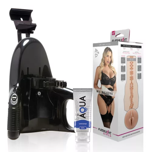 Fleshlight Mia Malkova Lvl Up maszturbátor, univerzális automata adapterrel + 50ml síkosító - vagina