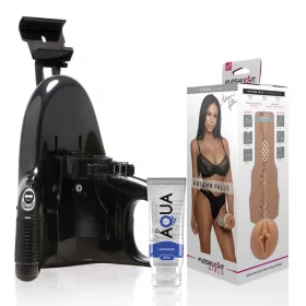   Fleshlight Autumn Falls Cream maszturbátor, univerzális automata adapterrel + 50ml síkosító - vagina