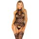 LEG AVENUE - CSIPKE MAGAS NYAKÚ BODYSTOCKING FEKETE