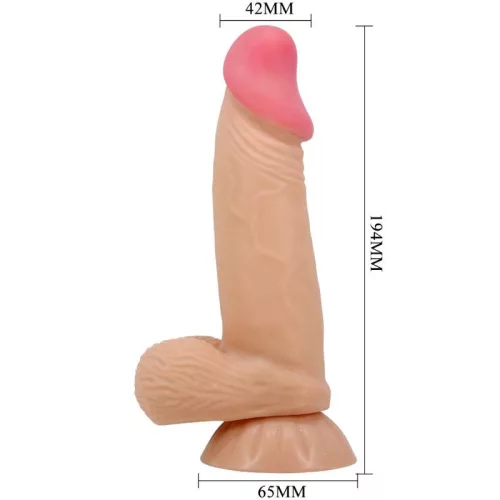 Pretty Love Sliding Skin tapadókorongos csúszó bőrű dildó - 19,4cm