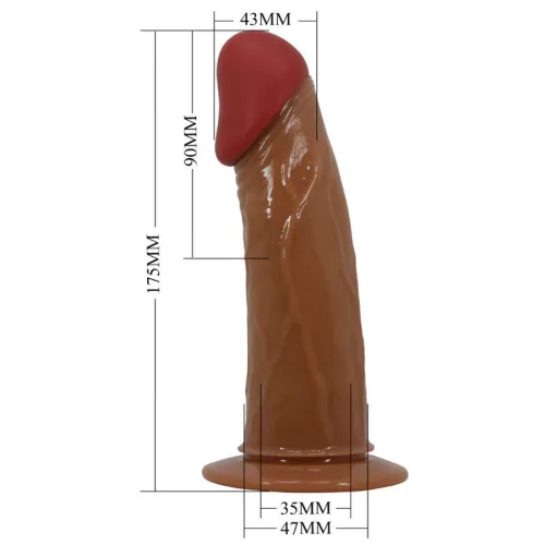 Pretty Love Starks strap-on hám - barna, 17,5cm