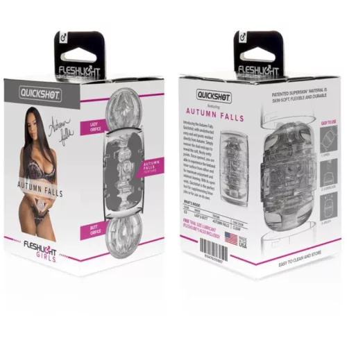 Fleshlight Quickshot Autumn Falls kompakt dupla maszturbátor - áttetsző