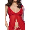 CHILIROSE - piros babydoll és fenéknyitott tanga S/M