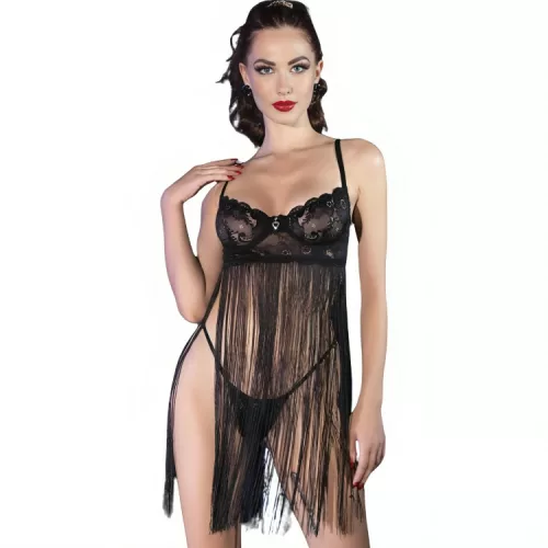 CHILIROSE - érzéki fekete babydoll S/M méretben