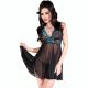 CHILIROSE - kék-fekete babydoll L/XL méretben