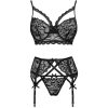 LIVCO CORSETTI SETS - MORIDAM LC 90552 MELLTARTÓ + HARISNYATARTÓ ÖV + BUGYI NEGRO