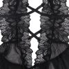 SUBBLIME - érzéki csipkés fekete body L/XL