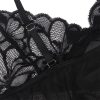SUBBLIME – állítható pántos, virágmintás fekete babydoll L/XL