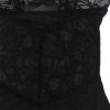 SUBBLIME – állítható pántos, virágmintás fekete babydoll L/XL