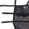 SUBBLIME – állítható csipkás fekete babydoll S/M
