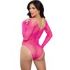 LEG AVENUE – Kristályos hosszúujjú bodyszett fukszia