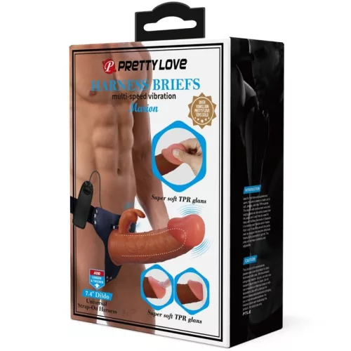 Pretty Love Marion strap-on hám - fehér, 19cm